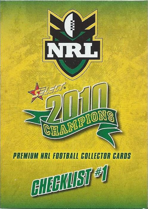 2010 Select NRL Champions Set of 195 Rugby League cards