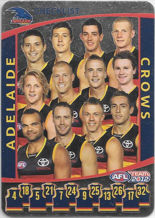 2012 Teamcoach AFL Checklist cards - Pick Your Card