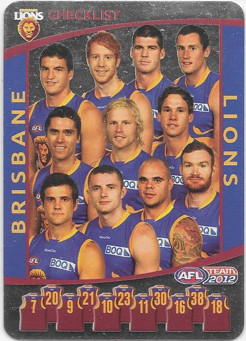 2012 Teamcoach AFL Checklist cards - Pick Your Card