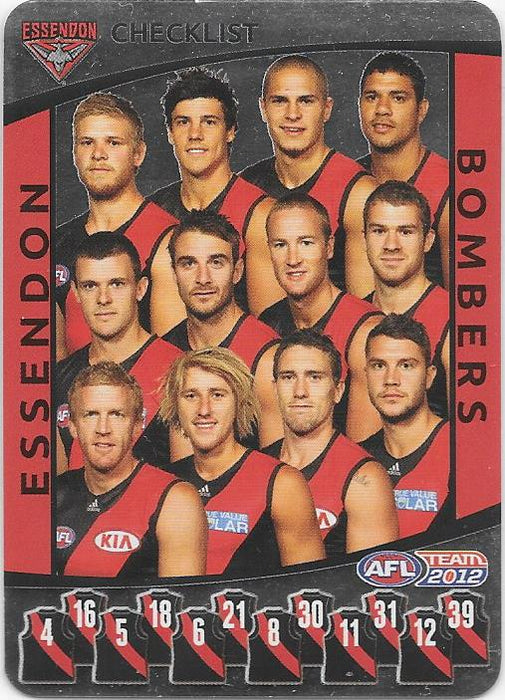 2012 Teamcoach AFL Checklist cards - Pick Your Card