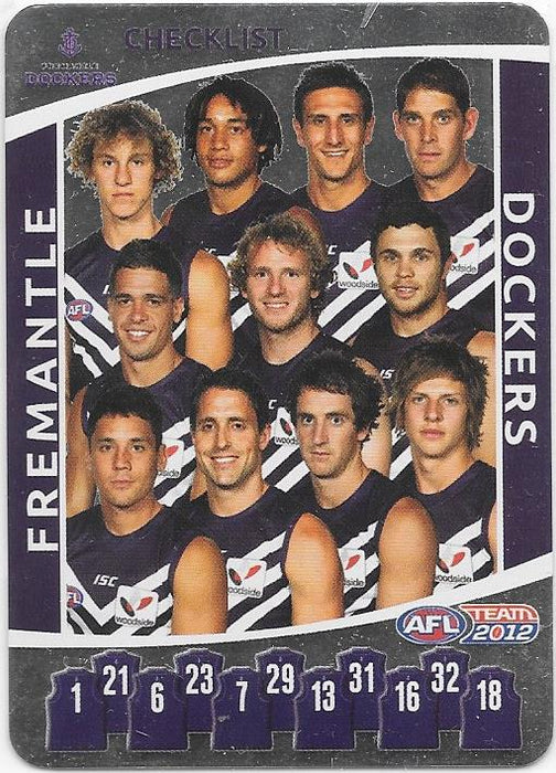 2012 Teamcoach AFL Checklist cards - Pick Your Card