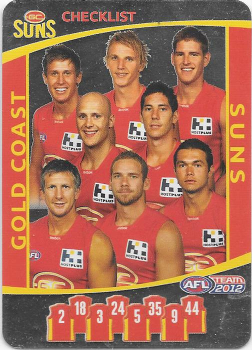 2012 Teamcoach AFL Checklist cards - Pick Your Card