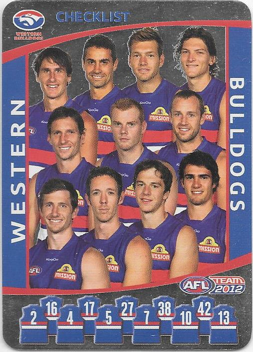 2012 Teamcoach AFL Checklist cards - Pick Your Card