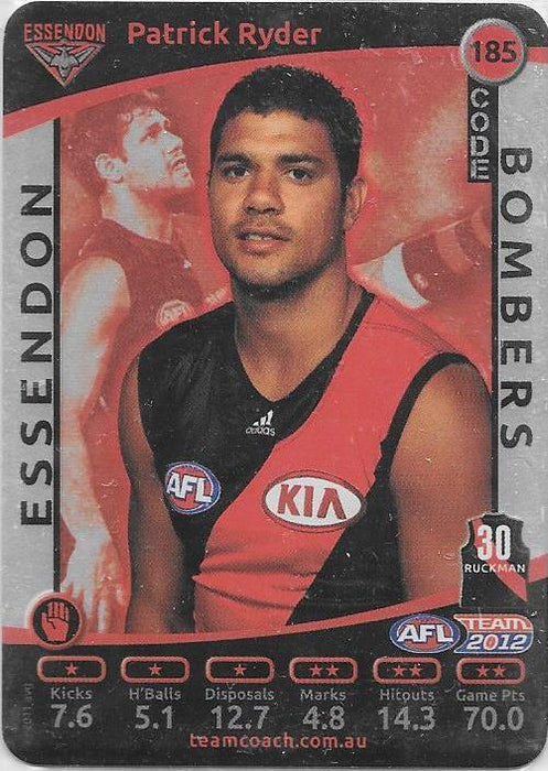 2012 Teamcoach AFL Silver Parallel card - 1 to 200 - Pick Your Card