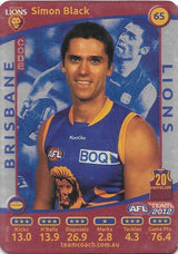 2012 Teamcoach AFL Silver Parallel card - 1 to 200 - Pick Your Card
