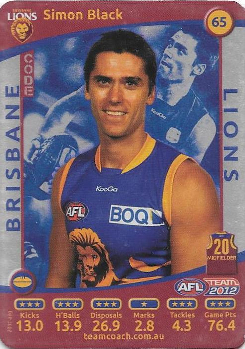 2012 Teamcoach AFL Silver Parallel card - 1 to 200 - Pick Your Card