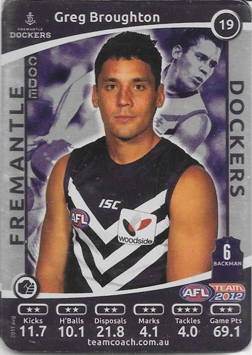 2012 Teamcoach AFL Silver Parallel card - 1 to 200 - Pick Your Card