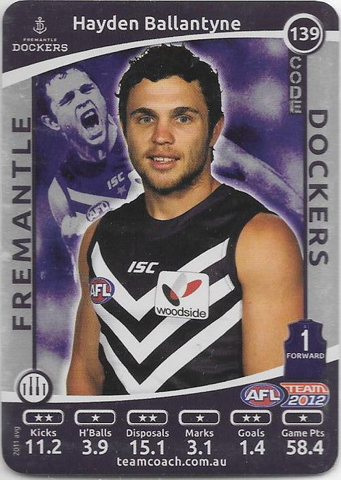 2012 Teamcoach AFL Silver Parallel card - 1 to 200 - Pick Your Card