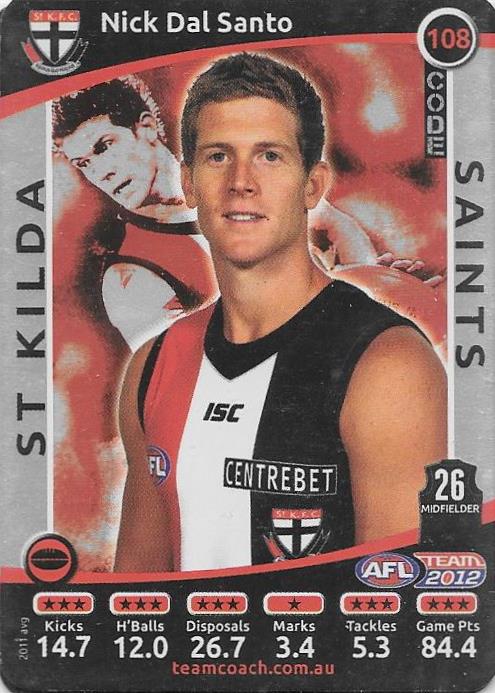 2012 Teamcoach AFL Silver Parallel card - 1 to 200 - Pick Your Card