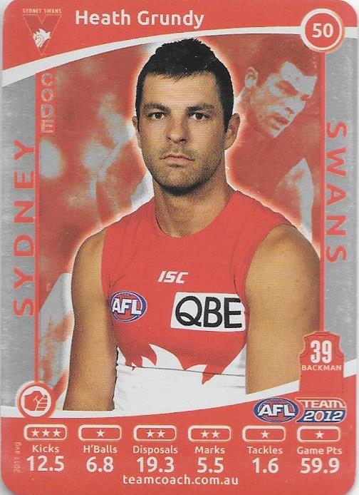 2012 Teamcoach AFL Silver Parallel card - 1 to 200 - Pick Your Card