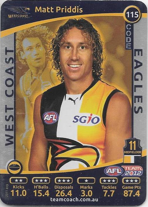 2012 Teamcoach AFL Silver Parallel card - 1 to 200 - Pick Your Card