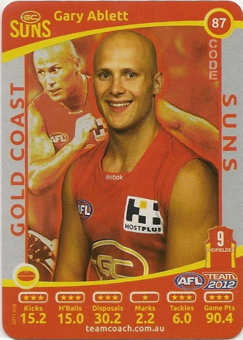 2012 Teamcoach AFL Silver Parallel card - 1 to 200 - Pick Your Card