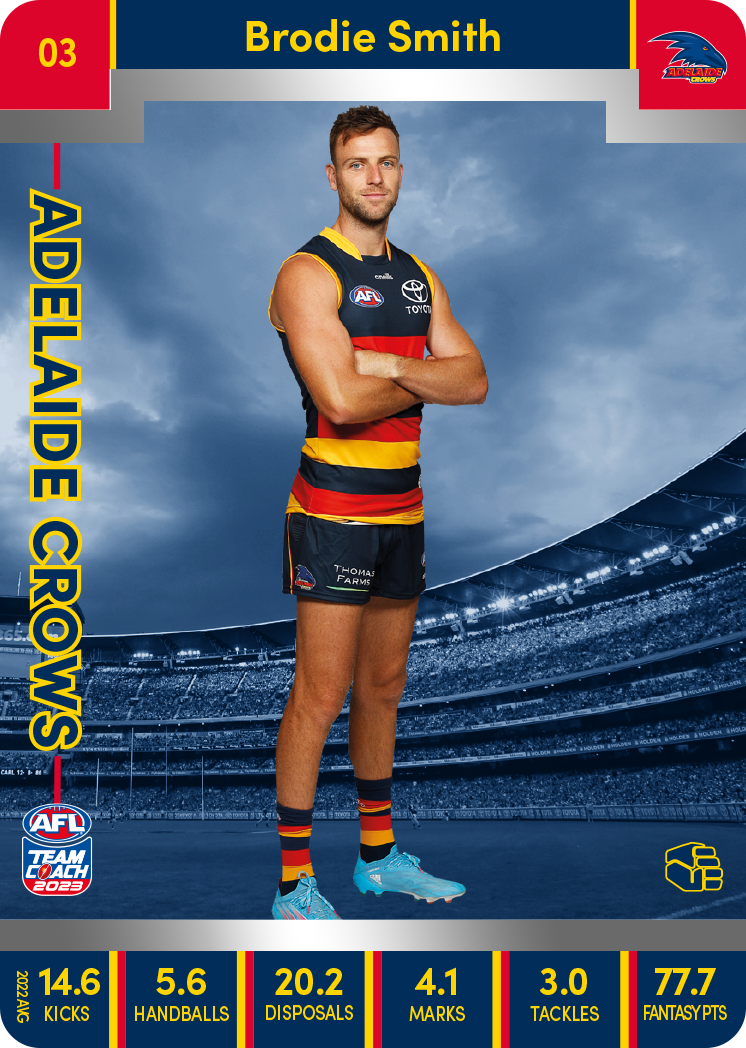 Brodie Smith, 03, Silver Parallel, 2023 Teamcoach AFL