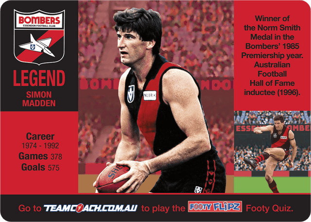 Essendon Bombers, Footy Flipz, 2018 Teamcoach AFL