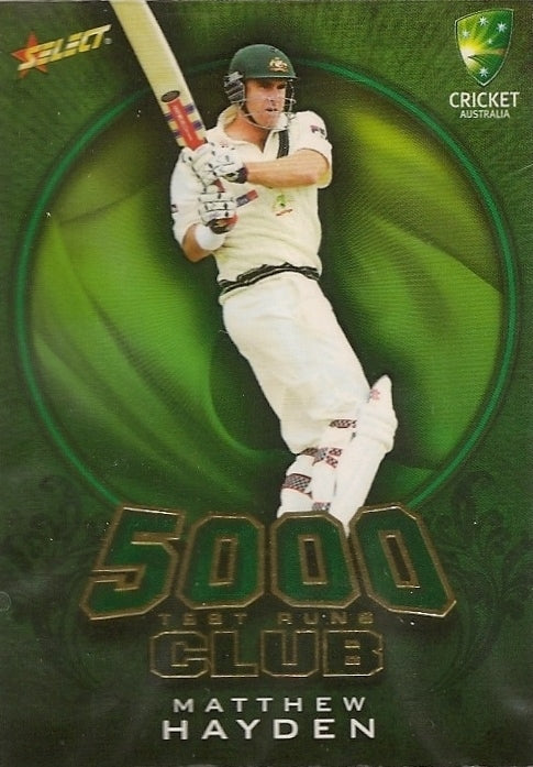 Matthew Hayden, 5000 Test Run Club, 2009-10 Select Cricket