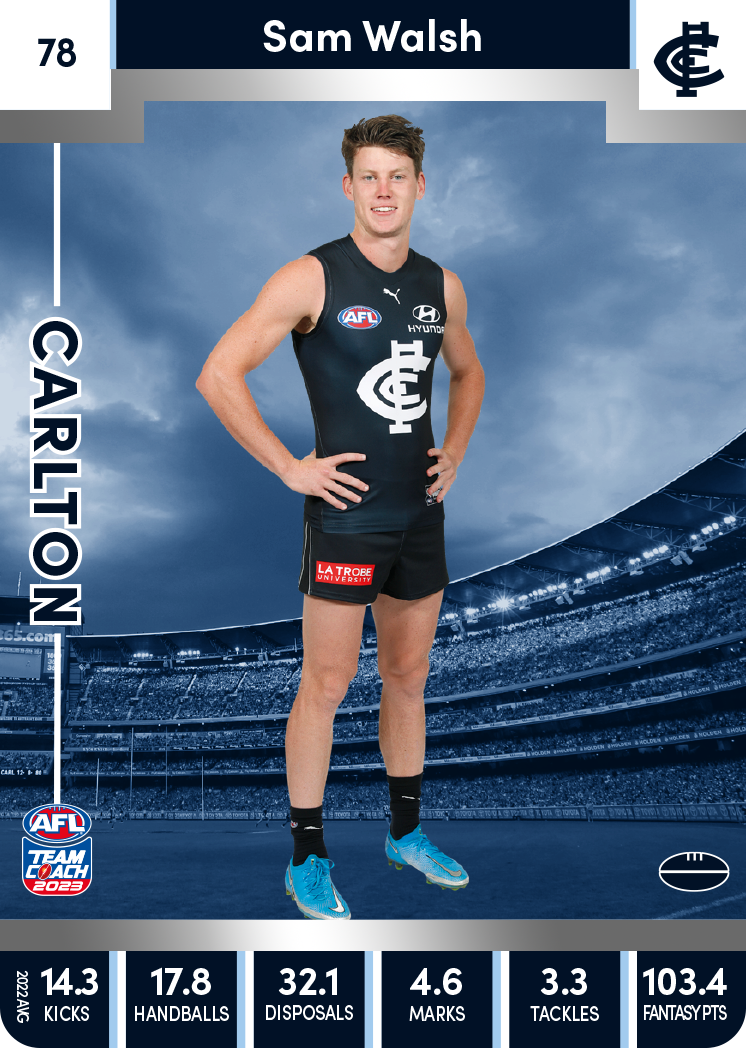 Sam Walsh, 78, Silver Parallel, 2023 Teamcoach AFL