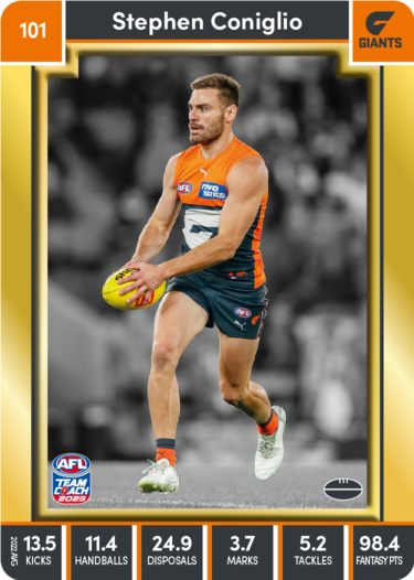 Stephen Coniglio, 101, Gold Parallel, 2023 Teamcoach AFL