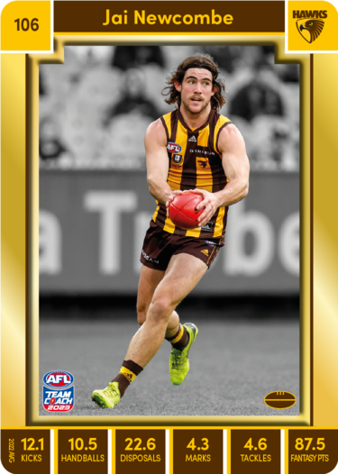 Jai Newcombe, 106, Gold Parallel, 2023 Teamcoach AFL
