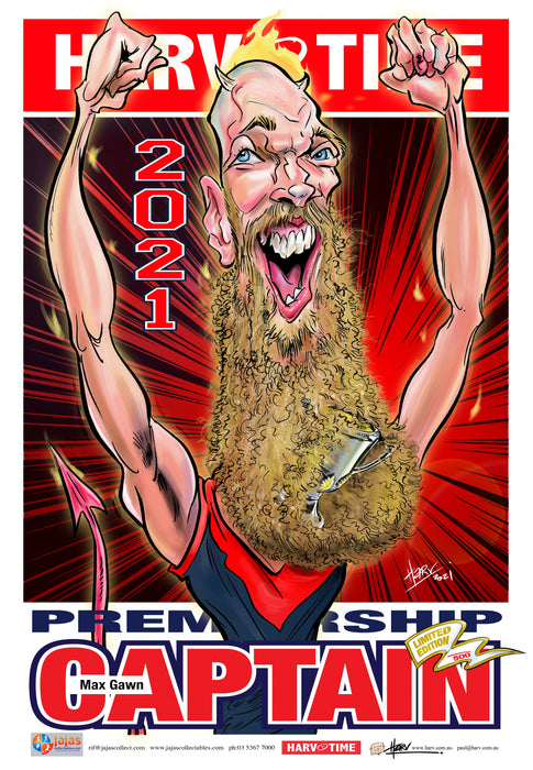 Max Gawn, 2021 Premiership Captain Harv Time Poster