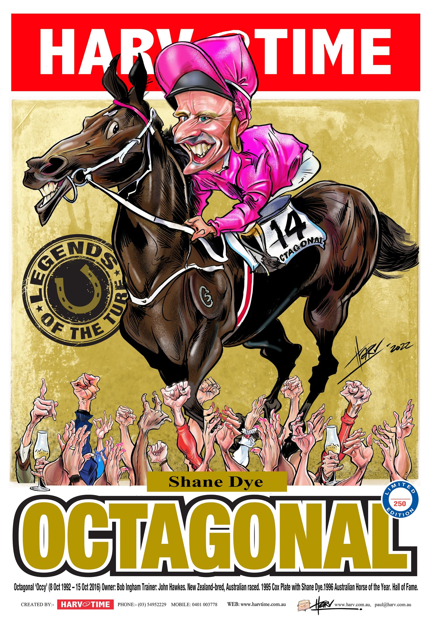 Octagonal, Legends of the Turf, Harv Time Poster