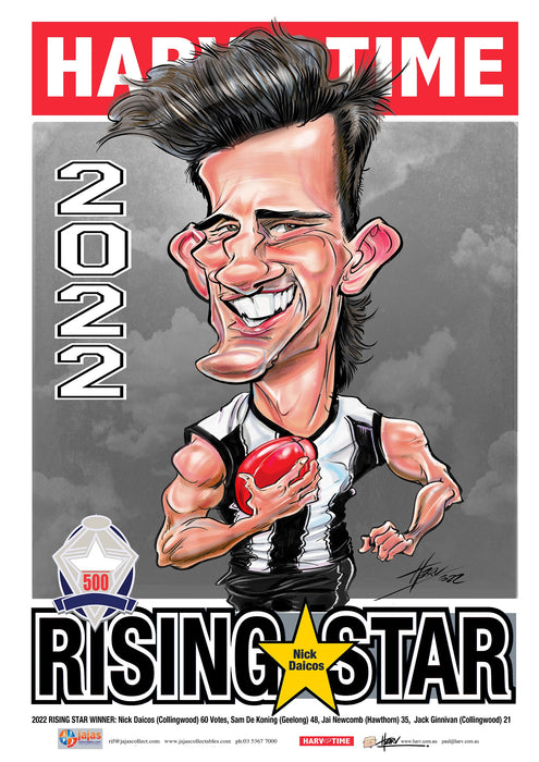 Nick Daicos, Rising Star, Harv Time Poster