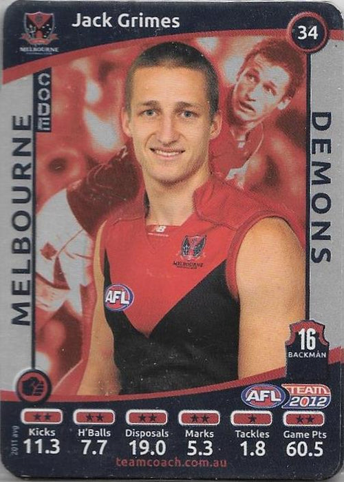 Melbourne Demons, Silver Parallel Team Set, 2012 Teamcoach AFL