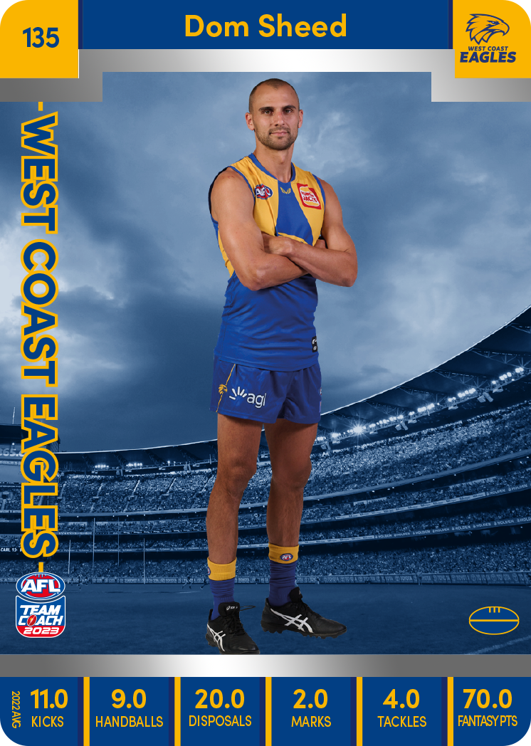 Dom Sheed, 135, Silver Parallel, 2023 Teamcoach AFL
