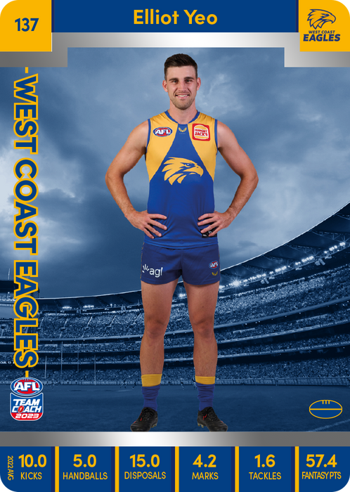 Elliot Yeo, 137, Silver Parallel, 2023 Teamcoach AFL