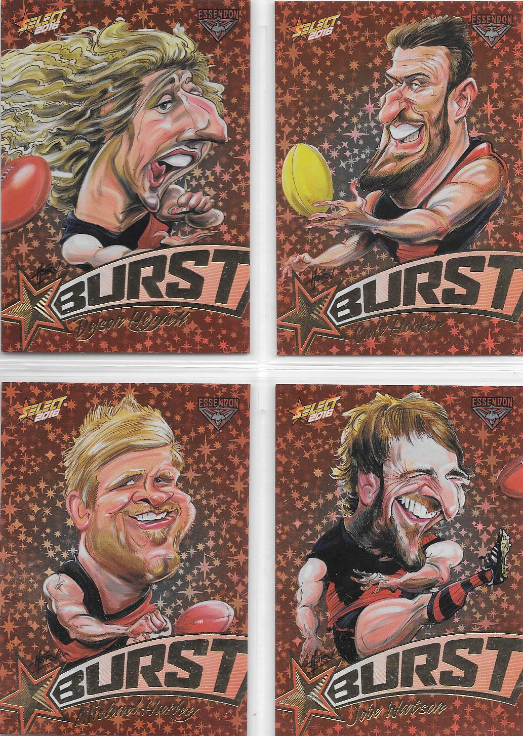 2016 Select Footy Stars Orange Starburst, Essendon Bombers Team Set