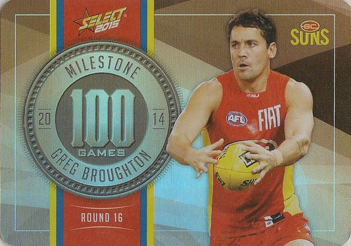 Greg Broughton, 100 Games Milestone, 2015 Select AFL Champions