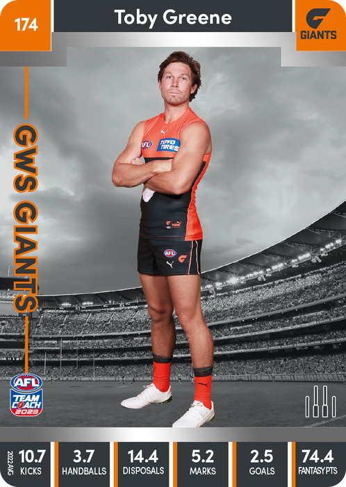 Toby Greene, 174, Silver Parallel, 2023 Teamcoach AFL