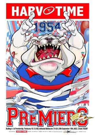 Footscray 1954 Premiers, Harv Time Poster