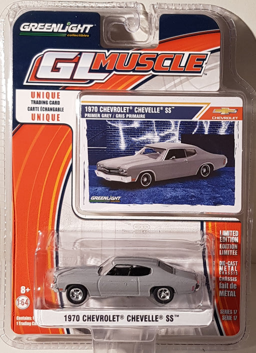 1970 Chevrolet Chevelle SS Primer Grey, Greenlight GL Muscle, 1:64 Diecast Vehicle