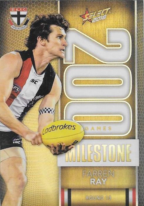 Farren Ray, 200 Games Milestone, 2016 Select AFL Footy Stars