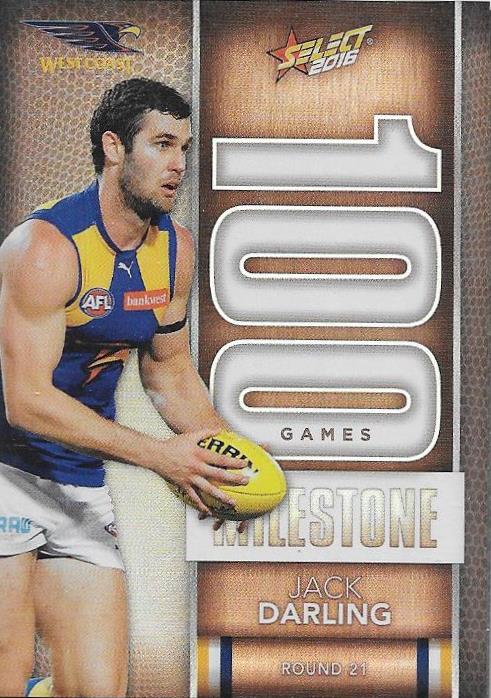 Jack Darling, 100 Games Milestone, 2016 Select AFL Footy Stars