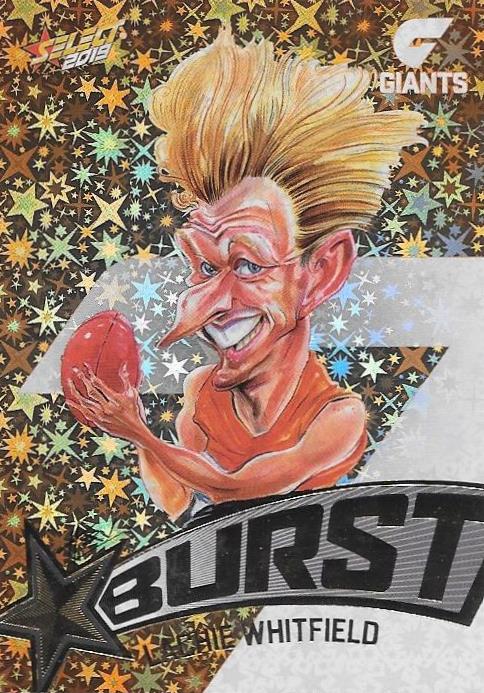 Lachie Whitfield, Team Logo Starburst Caricatures, 2019 Select AFL Footy Stars
