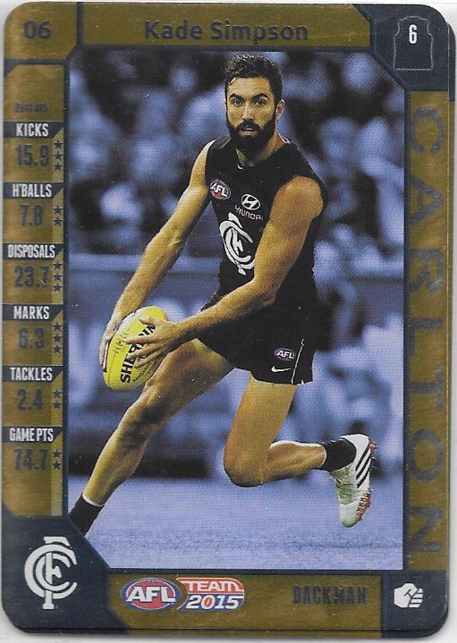 Kade Simpson, Gold, 2015 Teamcoach AFL