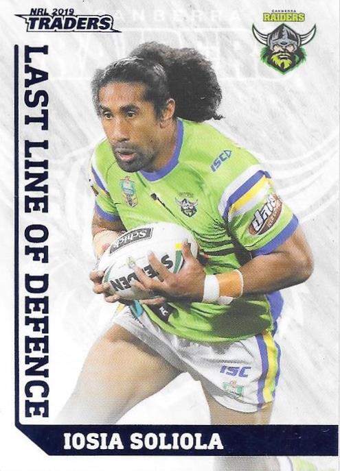 Iosia Soliola, Last Line of Defence, 2019 TLA/ESP Traders NRL