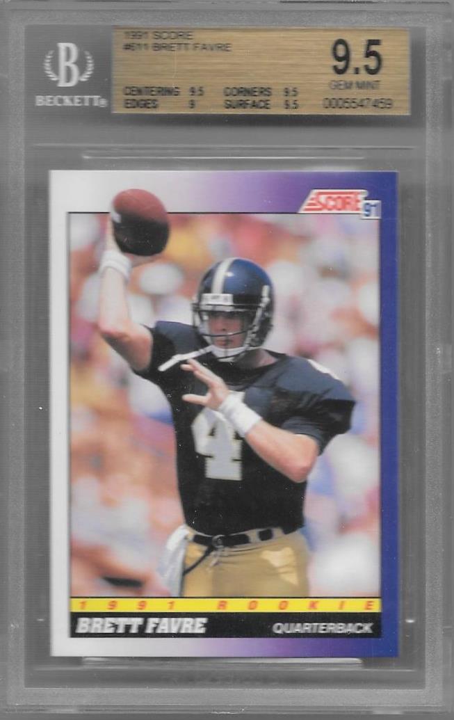 Brett Favre, RC, 1991 Score NFL, BGS 9.5