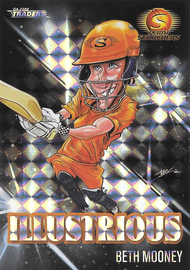 Beth Mooney, #62/75, Illustrious Black, 2022-23 TLA Traders Cricket Australia & BBL Trading Cards