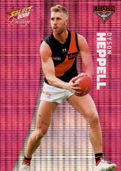Dyson Heppell, Pink Parallel, 2022 Select AFL Prestige