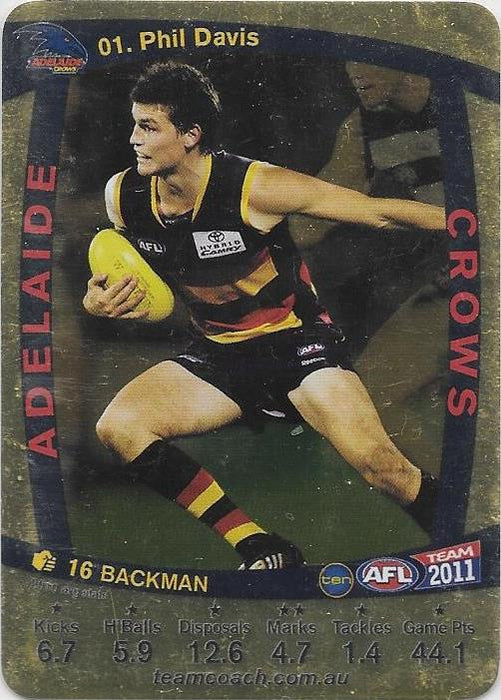 Phil Davis, Gold, 2011 Teamcoach AFL