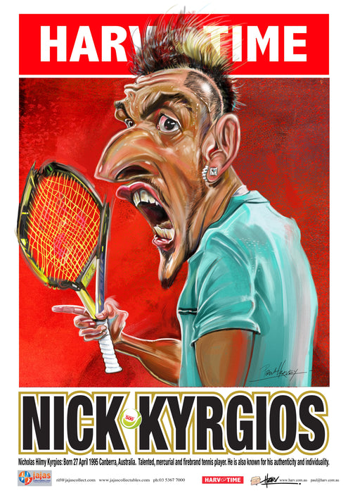 Nick Kyrgios, Tennis, Harv Time Poster