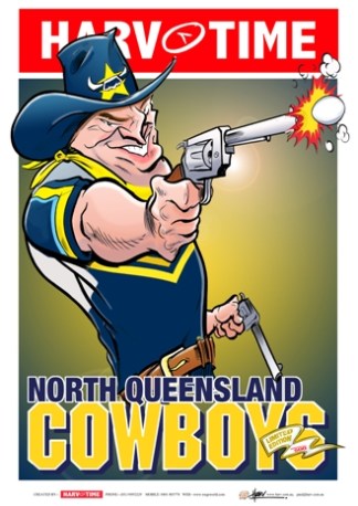 North Queensland Cowboys, NRL Mascot Harv Time Poster