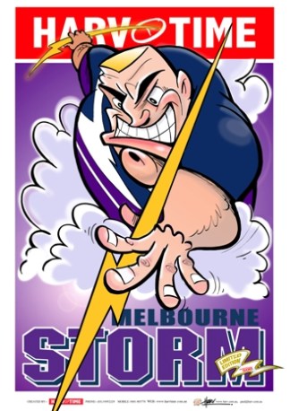 Melbourne Storm, NRL Mascot Harv Time Poster