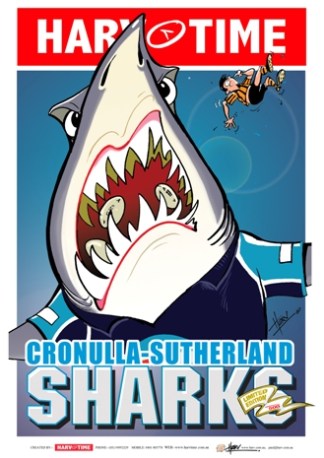 Cronulla Sharks, NRL Mascot Harv Time Poster