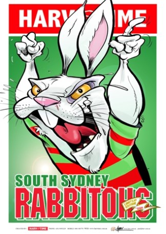 South Sydney Rabbitohs, NRL Mascot Harv Time Poster