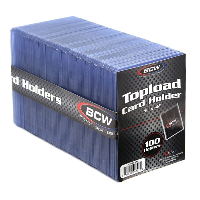 BCW Top Loader Card Holder Standard 100 Ct (3" x 4")