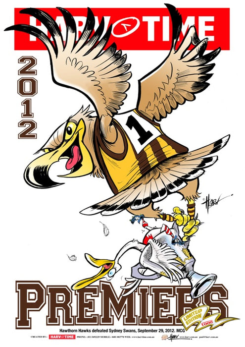 2012 Grand Final Hawthorn Losing Harv Time Poster