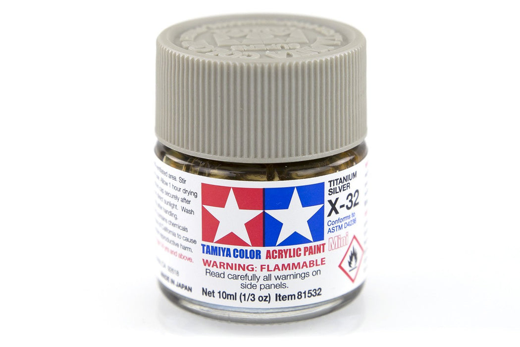 TAMIYA ACRYLIC MINI X-32 TITANIUM SILVER 10ml